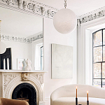 Подвесной светильник в форме шара из белого текстурного стекла Atmosphere варинант исполнения - 4 | Loft Concept в Грозном