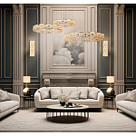 Люстра из 3-х колец с текстурной огранкой Reflection of Reality варинант исполнения - 3 | Loft Concept в Грозном