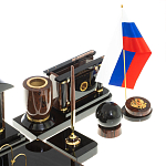 Настольный письменный набор с часами из природного камня обсидиана Peace Contract варинант исполнения - 5 | Loft Concept в Грозном