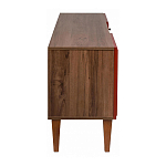 ТВ-тумба красная из массива бука с 2-мя дверками и ящиком Wenge Light варинант исполнения - 3 | Loft Concept в Грозном