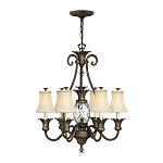 Люстра с 7-ю кремовыми текстильными абажурами Hinkley варинант исполнения - 7 | Loft Concept в Грозном