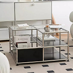 Дизайнерский журнальный стол квадратный с полками Akydy варинант исполнения - 2 | Loft Concept в Грозном