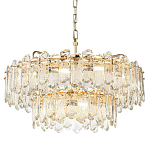 Люстра подвесная двухъярусная с хрустальными овальными подвесками Harmonica варинант исполнения - 1 | Loft Concept в Грозном