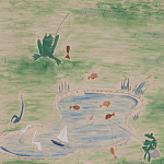 Обои ручная роспись Promenade Special Colourway on pink painted Xuan paper варинант исполнения - 2 | Loft Concept в Грозном