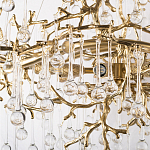 Подвесная люстра в виде ветвей деревьев золотого цвета с прозрачными подвесками-каплями 10 и 14 ламп Droplet Chandelier варинант исполнения - 5 | Loft Concept в Грозном