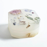 Шкатулка из эпоксидной смолы с цветами белая Epoxy Resin Square Box White варинант исполнения - 4 | Loft Concept в Грозном