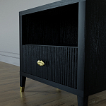 Прикроватная тумбочка с полкой Elsa Dreams Black варинант исполнения - 3 | Loft Concept в Грозном