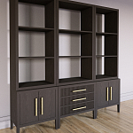 Модульный стеллаж Primo из трех составных элементов Темный орех варинант исполнения - 3 | Loft Concept в Грозном