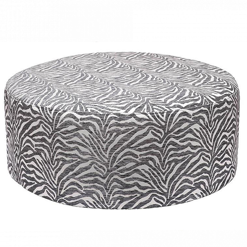 Пуф круглый с принтом Beige Jacquard Бежевый в Грозном | Loft Concept 