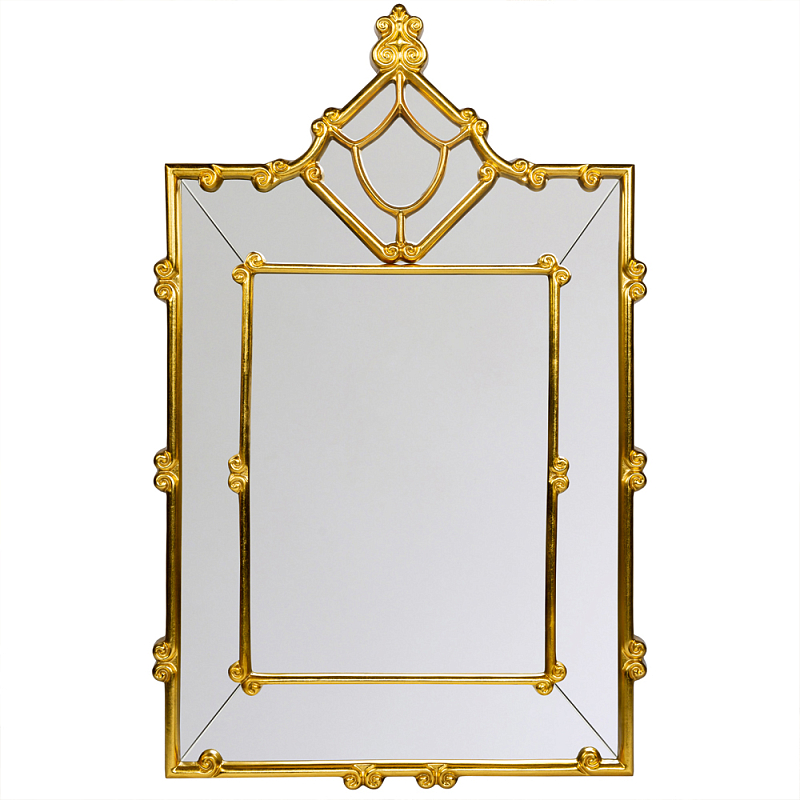 Зеркало прямоугольное Golden Classic Ornament Mirror Золотой в Грозном | Loft Concept 