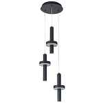 Каскадный светильник с 3-мя плафонами Flos Black Metal Acrylic Trio Hanging Lamp варинант исполнения - 1 | Loft Concept в Грозном