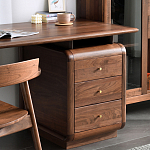 Стол рабочий округлой формы с 3-мя ящиками  Working Moonnut Table варинант исполнения - 7 | Loft Concept в Грозном