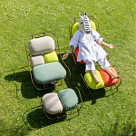 Дизайнерское разноцветное кресло на металлическом каркасе с подставкой для ног Poltronova Plasma Armchair варинант исполнения - 11 | Loft Concept в Грозном