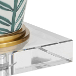 Настольная лампа овальная с тропическим принтом Stylized Aalm Leaves Motif варинант исполнения - 2 | Loft Concept в Грозном