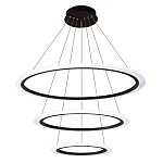 Люстра подвесная светодиодная с тремя черными кольцами и пультом управления Ring Horizontal варинант исполнения - 1 | Loft Concept в Грозном