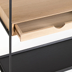 Металлический стеллаж с деревянными полками и ящиками Menzie Metal Wood Rack варинант исполнения - 3 | Loft Concept в Грозном