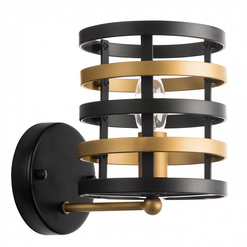 Бра Gold Stripes Sconces Золотой Черный Бра Gold Stripes Sconces Золотой Черный в Грозном | Loft Concept