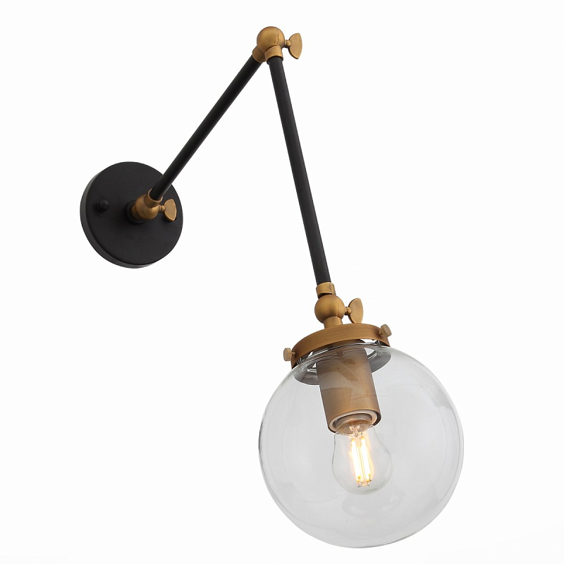 Бра Bistro Globe Clear Glass Bra Gold Long Золотой Бра Bistro Globe Clear Glass Bra Gold Long Золотой в Грозном | Loft Concept