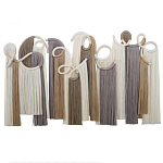 Настенный декор с бахромой белого и бежевого цвета Abstraction I варинант исполнения - 3 | Loft Concept в Грозном