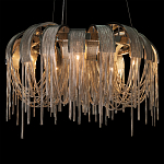 Люстра подвесная круглая с изогнутыми металлическими дугами и ниспадающими цепочками 65 см Atlantis Chain варинант исполнения - 14 | Loft Concept в Грозном