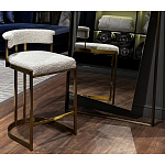 Стул барный букле бежевый с каркасом цвета матовое золото Tactility варинант исполнения - 5 | Loft Concept в Грозном