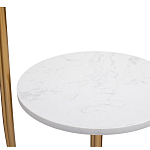 Торшер с мраморным столиком и золотым плафоном Ezio Floor Lamp варинант исполнения - 2 | Loft Concept в Грозном