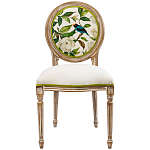 Стул бежевый из натурального бука с изображением птиц и цветов Blooming White Magnolias варинант исполнения - 1 | Loft Concept в Грозном