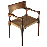 Стул из Ореха с плетеным сидением Kronos Dining Chair Brown варинант исполнения - 1 | Loft Concept в Грозном