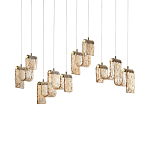 Подвесной светильник линейный с плафонами волнистой формы из фактурного стекла Big Wave варинант исполнения - 7 | Loft Concept в Грозном