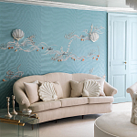 Обои с вышивкой ручной работы Amami Waves Moonbeam colourway on silk moire варинант исполнения - 1 | Loft Concept в Грозном