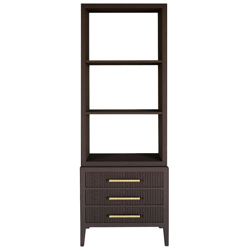 Этажерка Primo с ящиками шпон Темный орех Темный дуб Золотой в Грозном | Loft Concept 