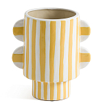 Ваза из фаянса Brighter than the Stars жёлтая полоска варинант исполнения - 1 | Loft Concept в Грозном