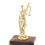 Часы настольные бронзовые из натурального камня Яшма с декором в виде Фемиды Themis Stone Clock варинант исполнения - 3 | Loft Concept в Грозном