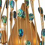 Бра настенное золотое с декором из бирюзовых элементов Peacock Tail варинант исполнения - 1 | Loft Concept в Грозном