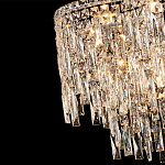 Люстра подвесная с хрустальными подвесками и металлическим основанием цвета Хром Ludivine Lighting варинант исполнения - 5 | Loft Concept в Грозном