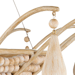 Люстра из деревянных бусин с подвесками в виде капель Wooden Beads варинант исполнения - 3 | Loft Concept в Грозном