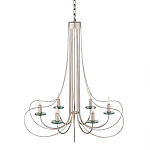 Люстра серебряного цвета с изогнутыми элементами каркаса Twisted Iron Chandelier варинант исполнения - 1 | Loft Concept в Грозном