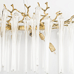 Люстра подвесная прямоугольная с бронзовыми акцентами и прозрачными стеклянными каплями Droplet Chandelier варинант исполнения - 5 | Loft Concept в Грозном