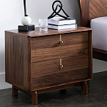 Прикроватный деревянный столик с ящиками Moon Walnut Furniture варинант исполнения - 1 | Loft Concept в Грозном