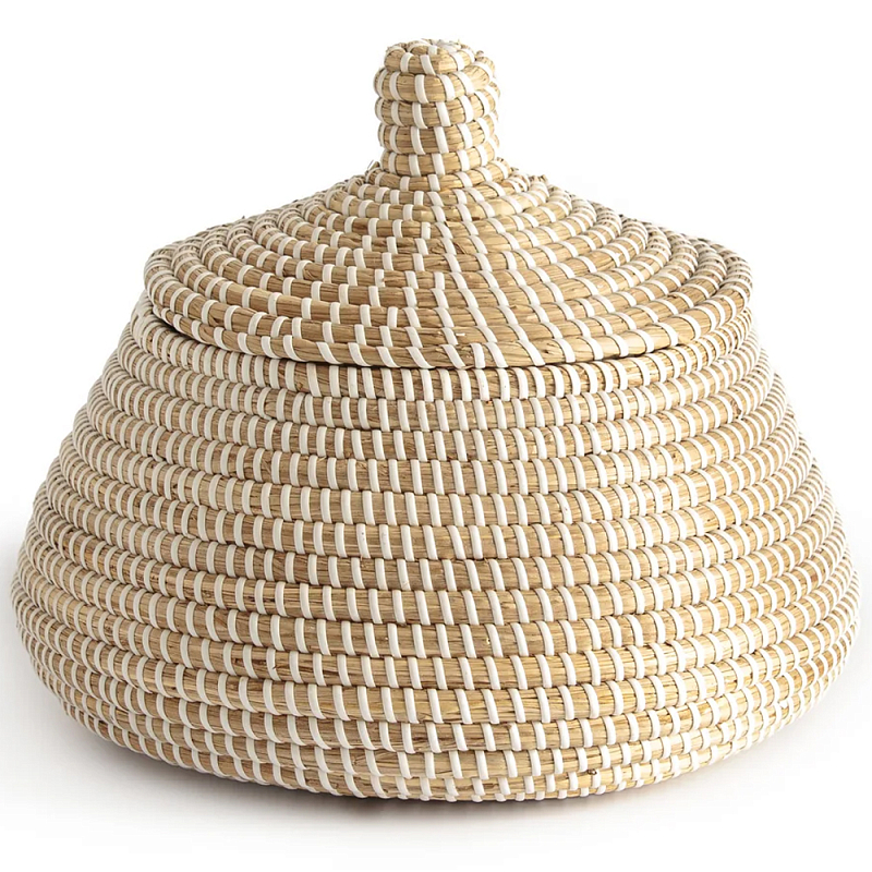 Корзина с крышкой Lindsay Wicker Basket Бежевый Корзина с крышкой Lindsay Wicker Basket Бежевый в Грозном | Loft Concept