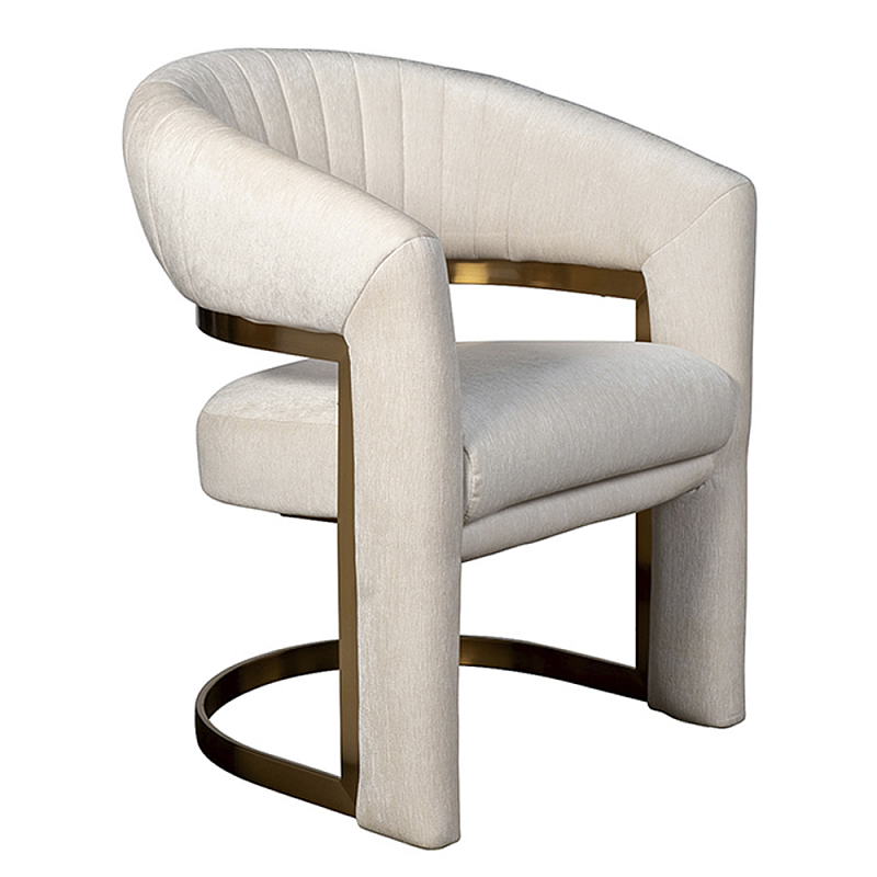 Полукресло Valbonne Chair cream velour Кремовый Золотой в Грозном | Loft Concept 