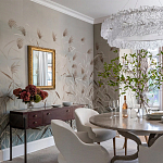 Обои ручная роспись Wild Grasses Special Colourway on Pale Grey dyed silk варинант исполнения - 1 | Loft Concept в Грозном