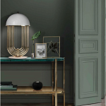 Консоль овальной формы золотая с полкой для хранения Craig варинант исполнения - 3 | Loft Concept в Грозном