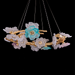 Люстра круглая на золотом каркасе с цветочным декором Miscellaneous herbs варинант исполнения - 2 | Loft Concept в Грозном