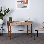 Стол письменный из массива бука с 2-мя ящиками бежевый Wenge Light варинант исполнения - 4 | Loft Concept в Грозном