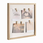 Рамка для фото с подсветкой c 6-ю деревянными прищепками в комплекте Photo Backlight варинант исполнения - 1 | Loft Concept в Грозном