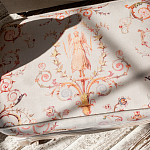 Мягкая банкетка из массива бука серая с растительным орнаментом Raffael Grey Floral Banquette варинант исполнения - 2 | Loft Concept в Грозном