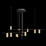 Люстра с 9-ю цилиндрическими плафонами цвета латунь TRIBES CHANDELIER варинант исполнения - 1 | Loft Concept в Грозном