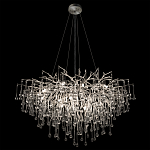 Люстра подвесная с прозрачными стеклянными подвесками в форме капель Диаметр 100 см Droplet Chandelier варинант исполнения - 15 | Loft Concept в Грозном