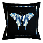 Подушка декоративная бабочка с синим узором Ikat Pattern варинант исполнения - 1 | Loft Concept в Грозном